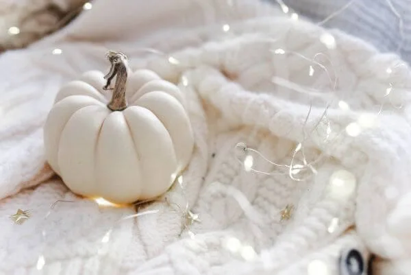 String lights setting a cozy fall mood