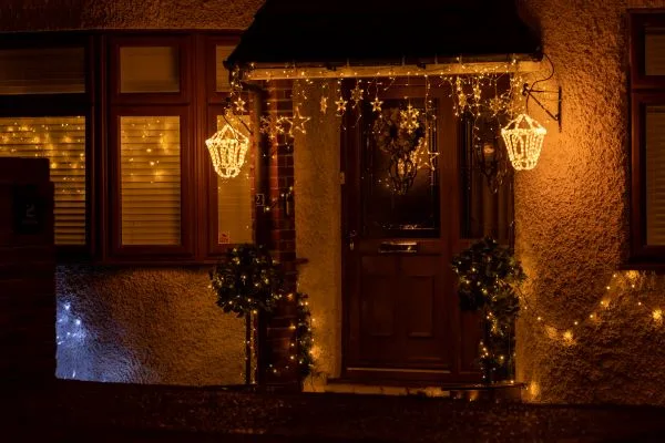 A decorated apartment entryway